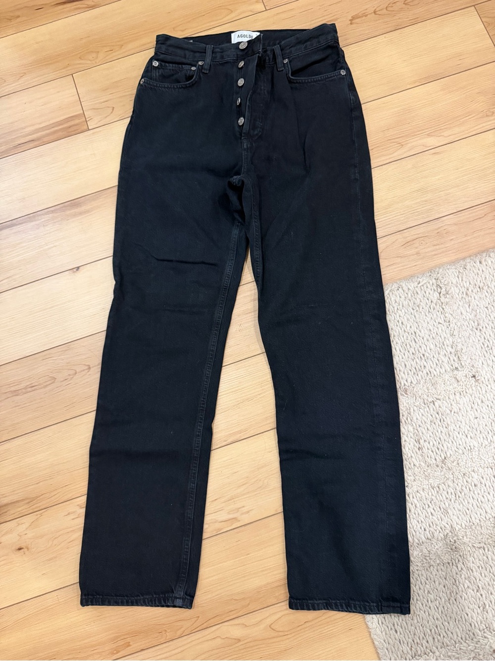 AGOLDE women’s Black Button-Fly Jeans